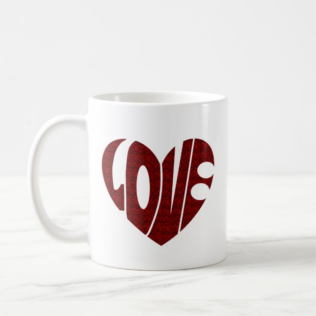  Valentine Heart design, Retro Love design  Coffee Mug (Left)