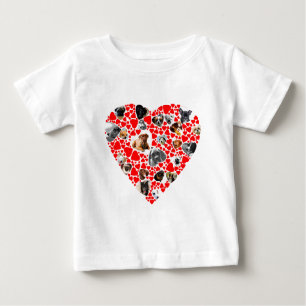 Valentine Heart Dog Photo Collage Baby T-Shirt