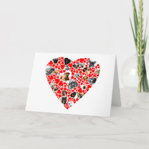 Valentine Heart Dog Photo Collage Holiday Card