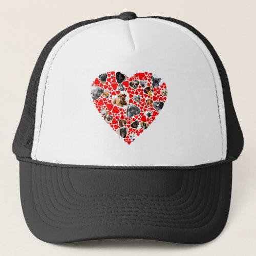 Valentine Heart Dog Photo Collage Trucker Hat