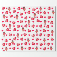 Valentine Heart Gift Wrap Paper