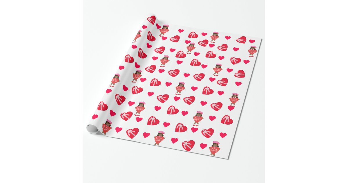 Valentine Heart Gift Wrap Paper