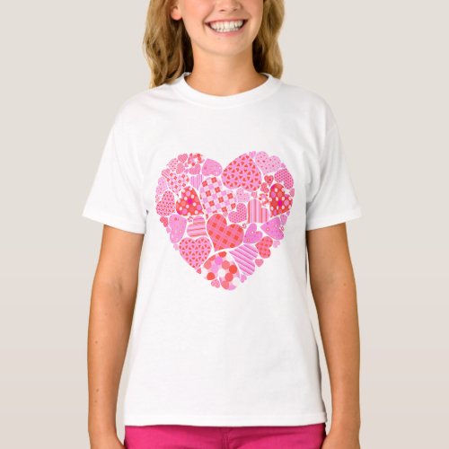 Valentine Heart Girls T_Shirt