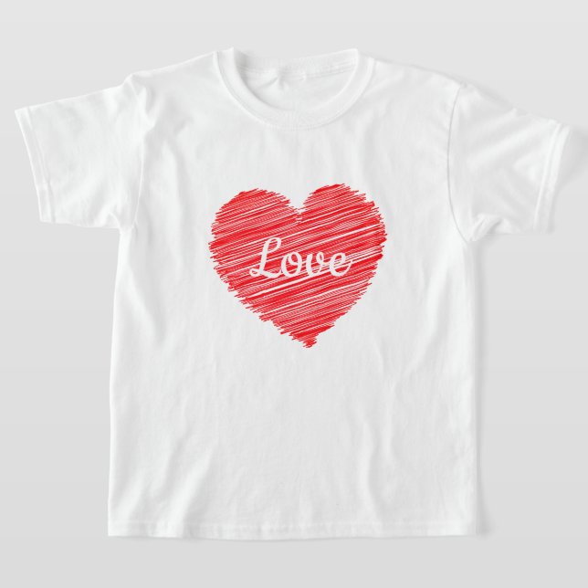 Valentine Heart Girls T-Shirt (Laydown)