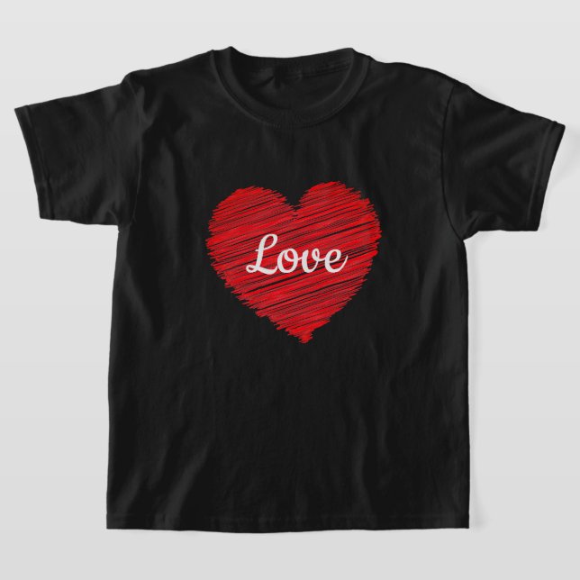 Valentine Heart Girls T-Shirt (Laydown)