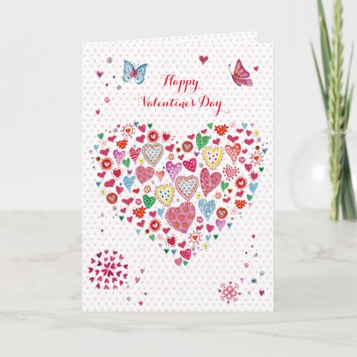 Valentine Heart Hearts Dots  Greeting Card
