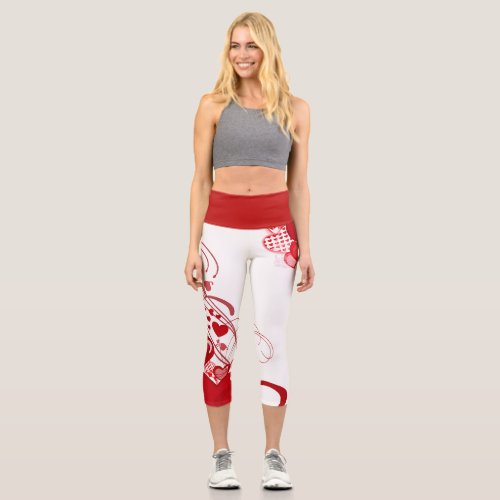 Valentine Heart High Waisted Capri