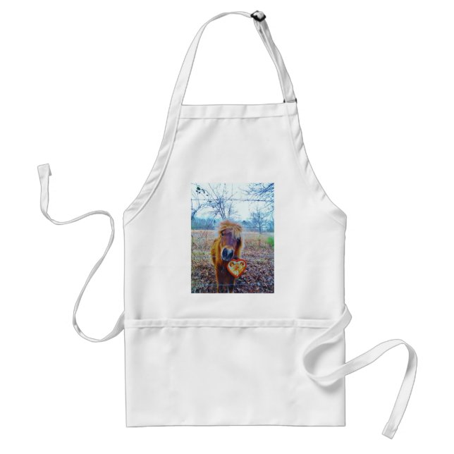 Valentine Heart  Horse Adult Apron (Front)