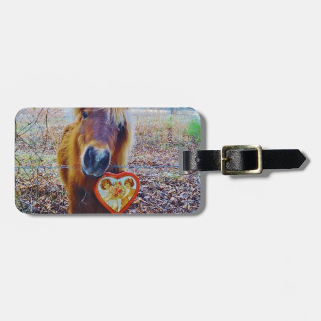 Valentine Heart  Horse Luggage Tag (Front Horizontal)