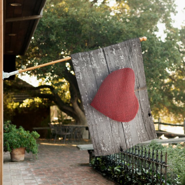 Valentine Heart House Flag (In SItu)