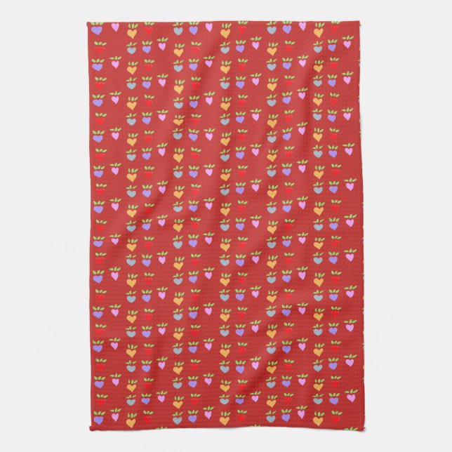 Valentine Heart Kitchen Towel (Vertical)