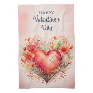 Valentine Heart Kitchen Towel