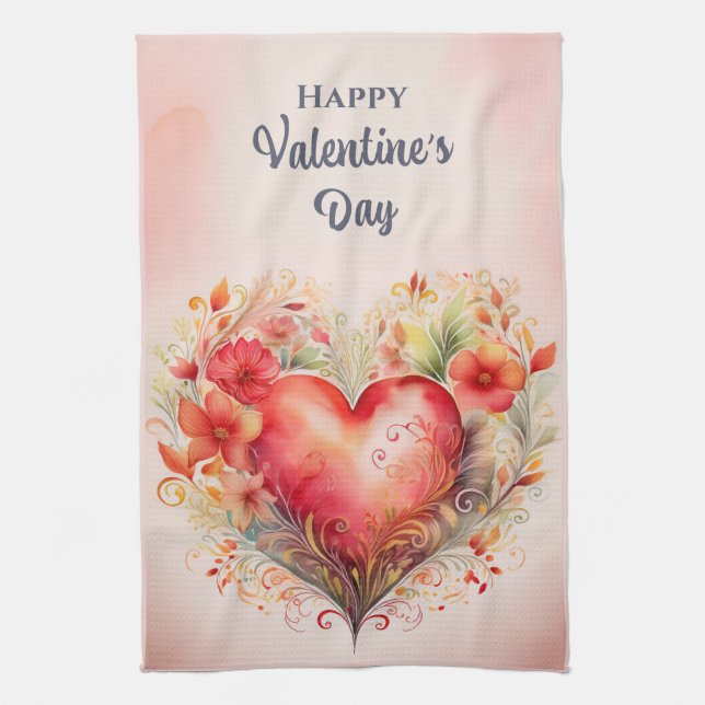 Valentine Heart Kitchen Towel (Vertical)