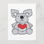 valentine heart koala bear holiday postcard