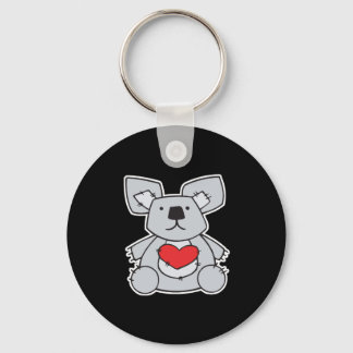 valentine heart koala bear keychain