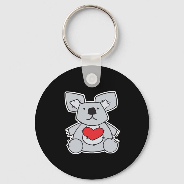 valentine heart koala bear keychain (Front)