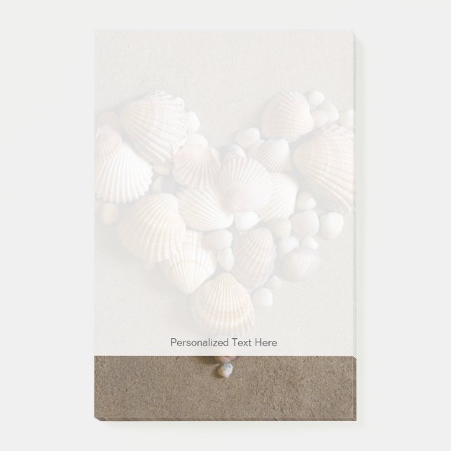 Valentine Heart Made with Shells Post-it Notes (Front)