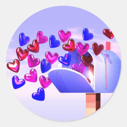 Valentine Heart Mail2 Classic Round Sticker