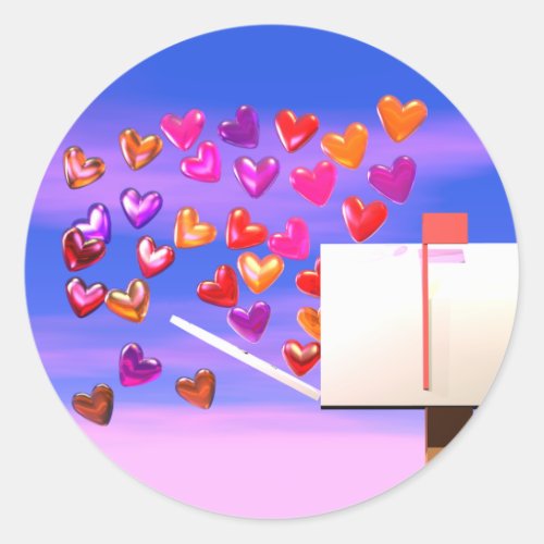 Valentine Heart Mail Classic Round Sticker