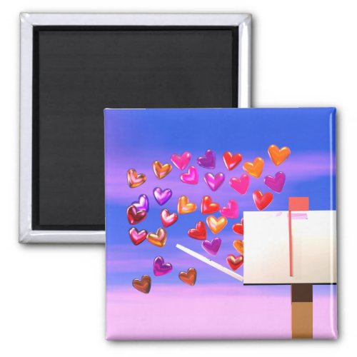 Valentine Heart Mail Magnet