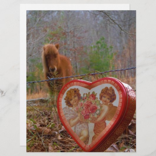 Valentine Heart Miniature brown Horse (Front/Back)