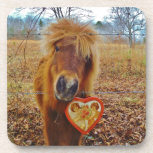 Valentine Heart Miniature brown Horse Coaster