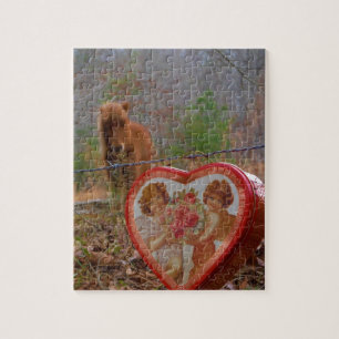 Valentine Heart Miniature brown Horse Jigsaw Puzzle