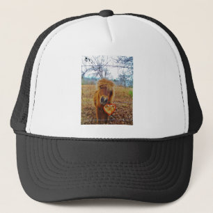 Valentine Heart Miniature brown Horse Trucker Hat