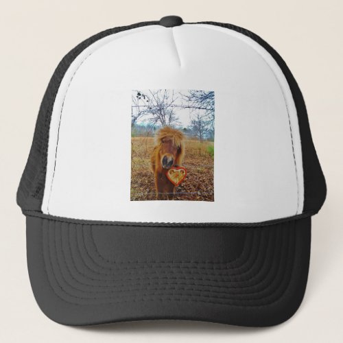Valentine Heart  Miniature brown Horse Trucker Hat