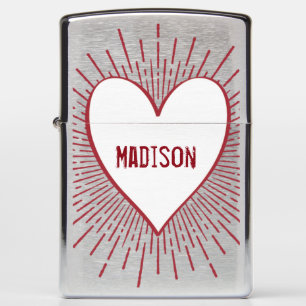 Valentine Heart Monogram Zippo Lighter