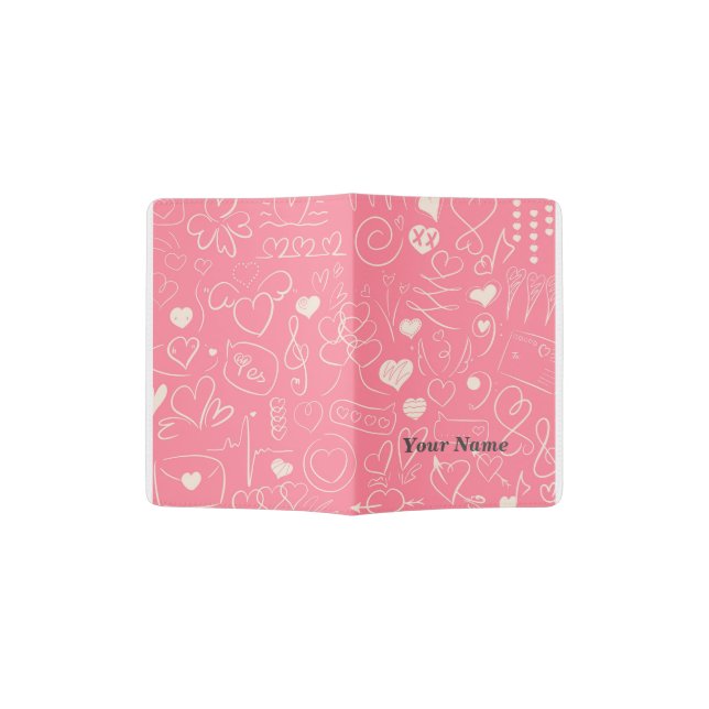 Valentine Heart  Passport Holder (Opened)
