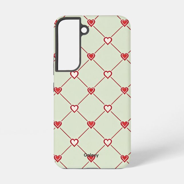 Valentine heart pattern Galaxy S22 case (Back)