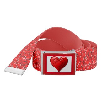 Valentine Heart Pattern Red Belt