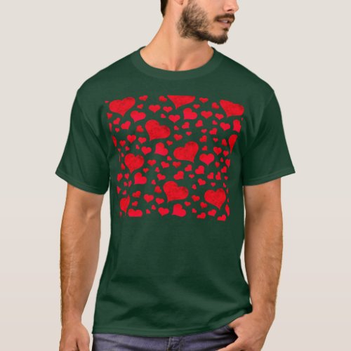 Valentine Heart Pattern T_Shirt