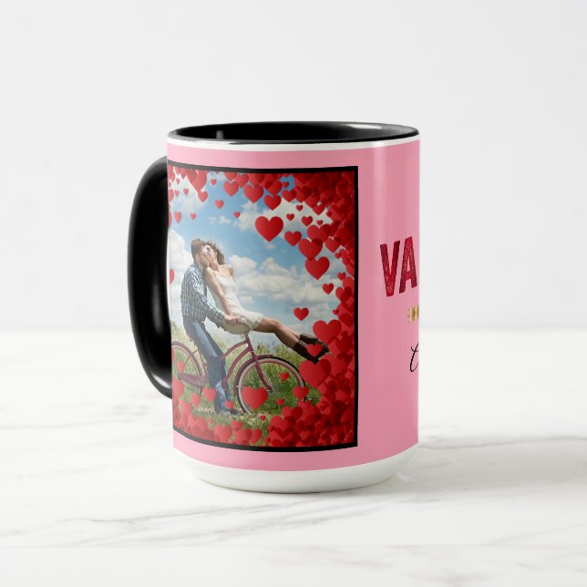 Valentine Heart Personalize PHOTO TEMPLATE Gift Mug (Front Left)