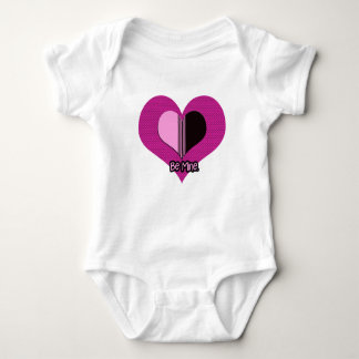 Valentine Heart Pink and Black Be Mine Baby Bodysuit