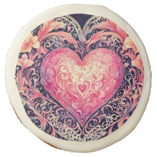 Valentine Heart Pink Love Flowers Ornaments