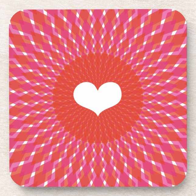 Valentine Heart Pop Beverage Coaster (Front)