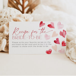 Valentine Heart Recipe for the Bride-to-be Request Enclosure Card