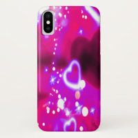 Valentine Heart Red Pink Purple LOVE iPhone X Case