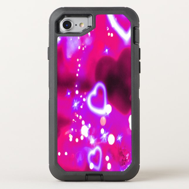 Valentine Heart Red Pink Purple LOVE Otterbox iPhone Case (Back)