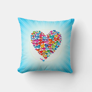 Valentine Heart Shape Watercolor Design-57393 Throw Pillow