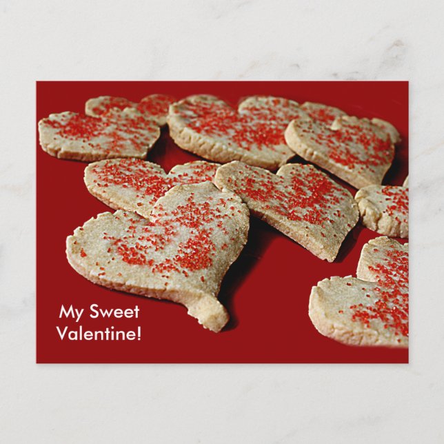 Valentine Heart Sugar Cookies Holiday Postcard (Front)