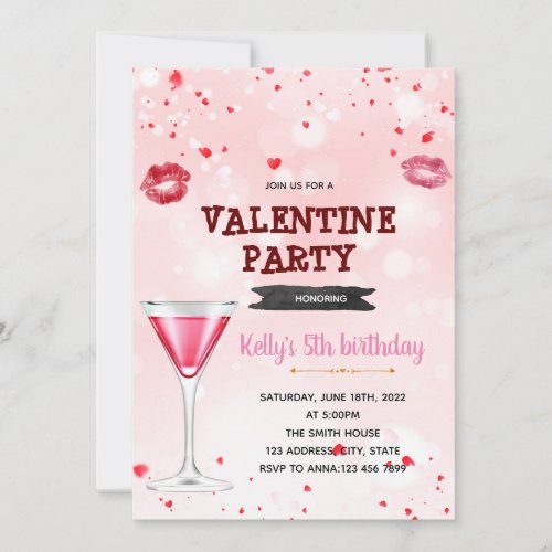 Valentine heart theme invitation