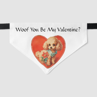 Valentine Heart With Dog Pet Bandana Collar