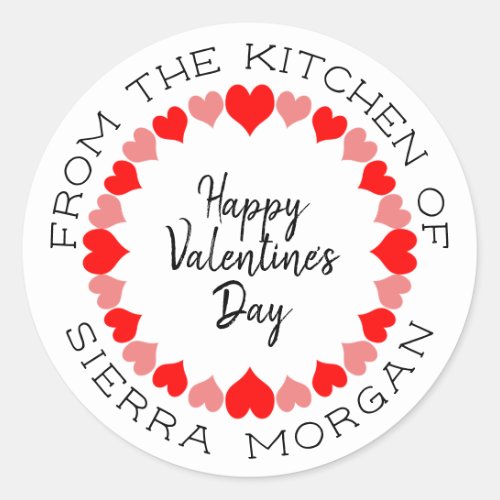 Valentine Heart Wreath Kitchen Treats Gift Label