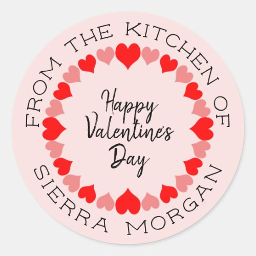 Valentine Heart Wreath Kitchen Treats Gift Label