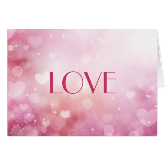 Valentine Hearts Abstract Pink Background Cards (Front Horizontal)