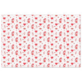 Valentine Hearts and Balloons on Pink Tissue Paper