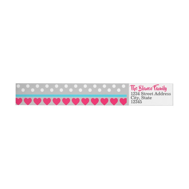 Valentine Hearts And Circles Wrap Around Label (Individual)